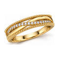 Beaded crossover pave band angled view