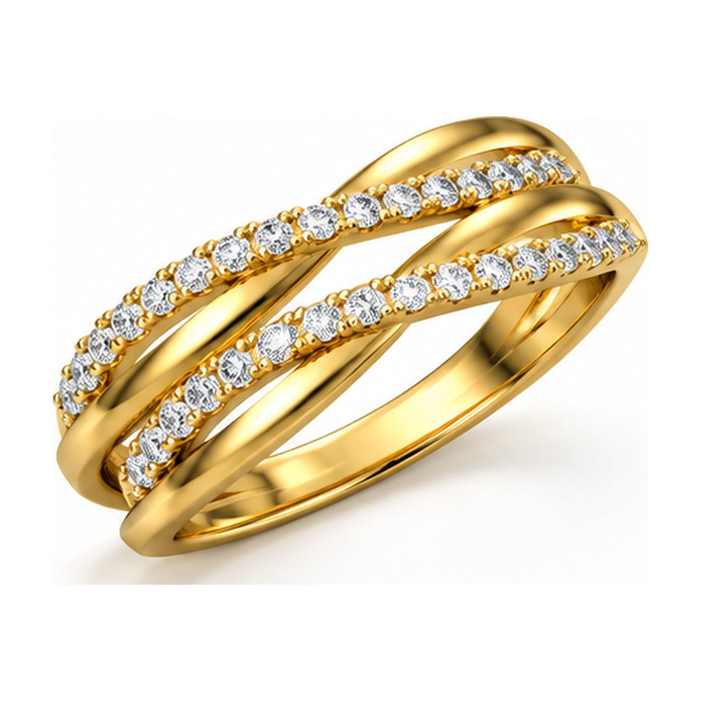 Double crossover pave band angled view