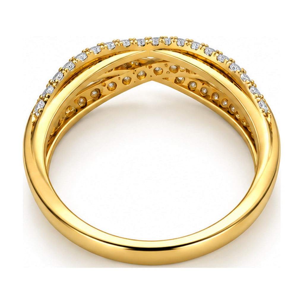 Double crossover pave band back view