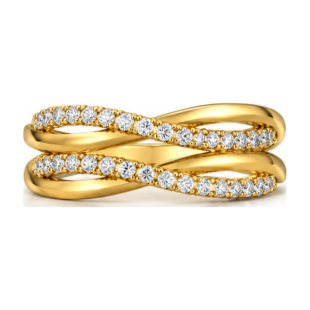 Double crossover pave band top view