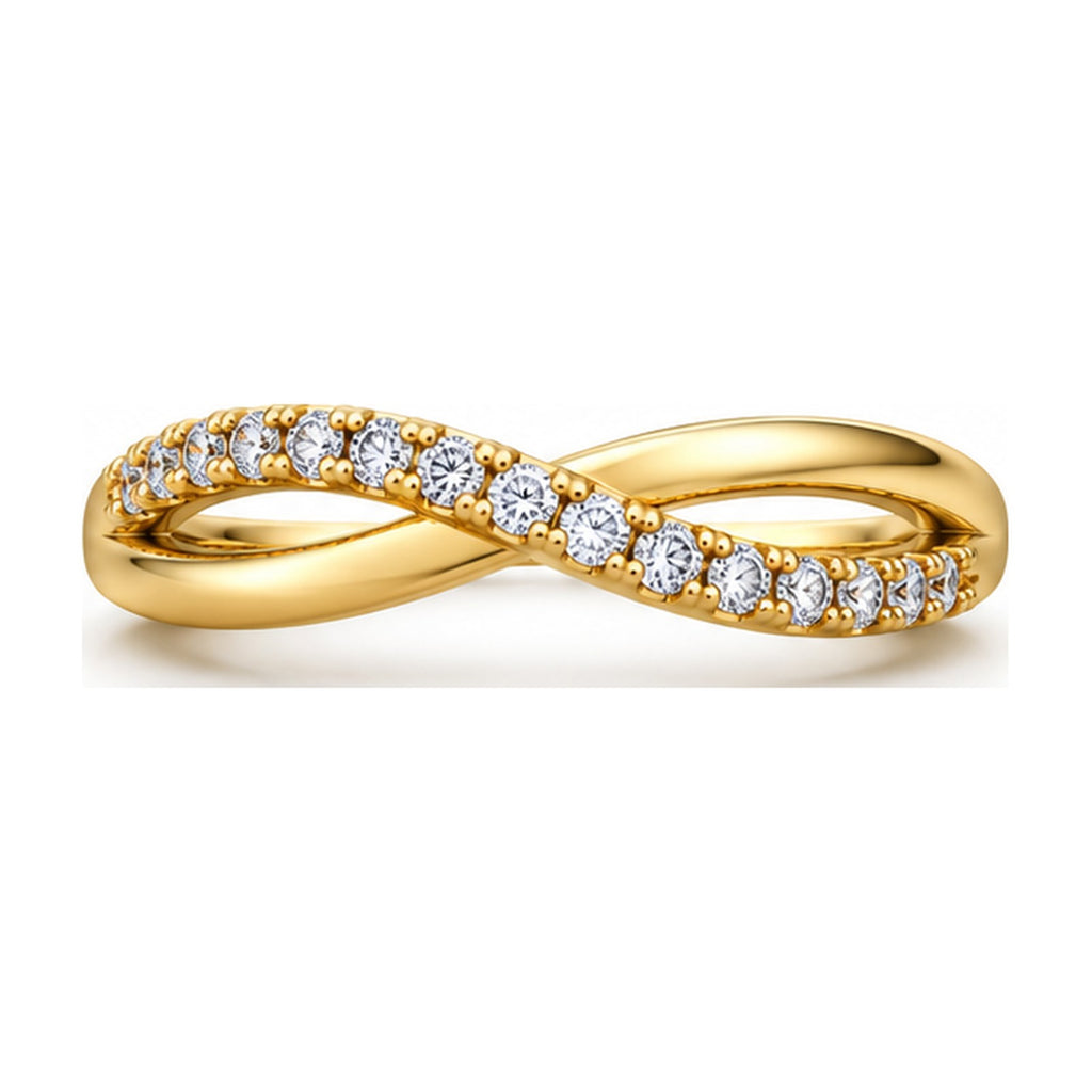 Graduated stone infinity twist band top view