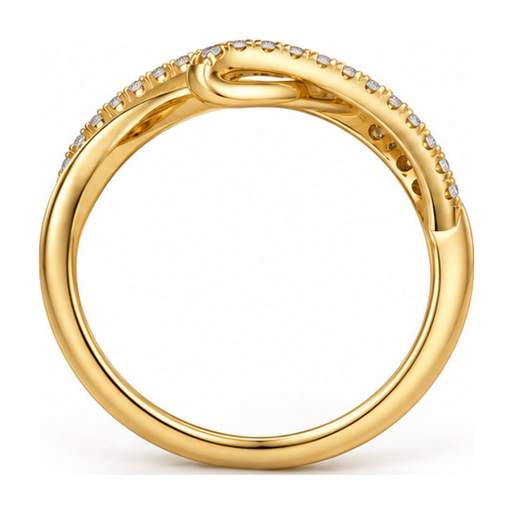 Open infinity knot pave band back view
