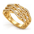 Braided Twist Pavé Moissanite Wide Band Ring angle view