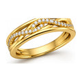 Infinity Twist Pavé Moissanite Band Ring angle view