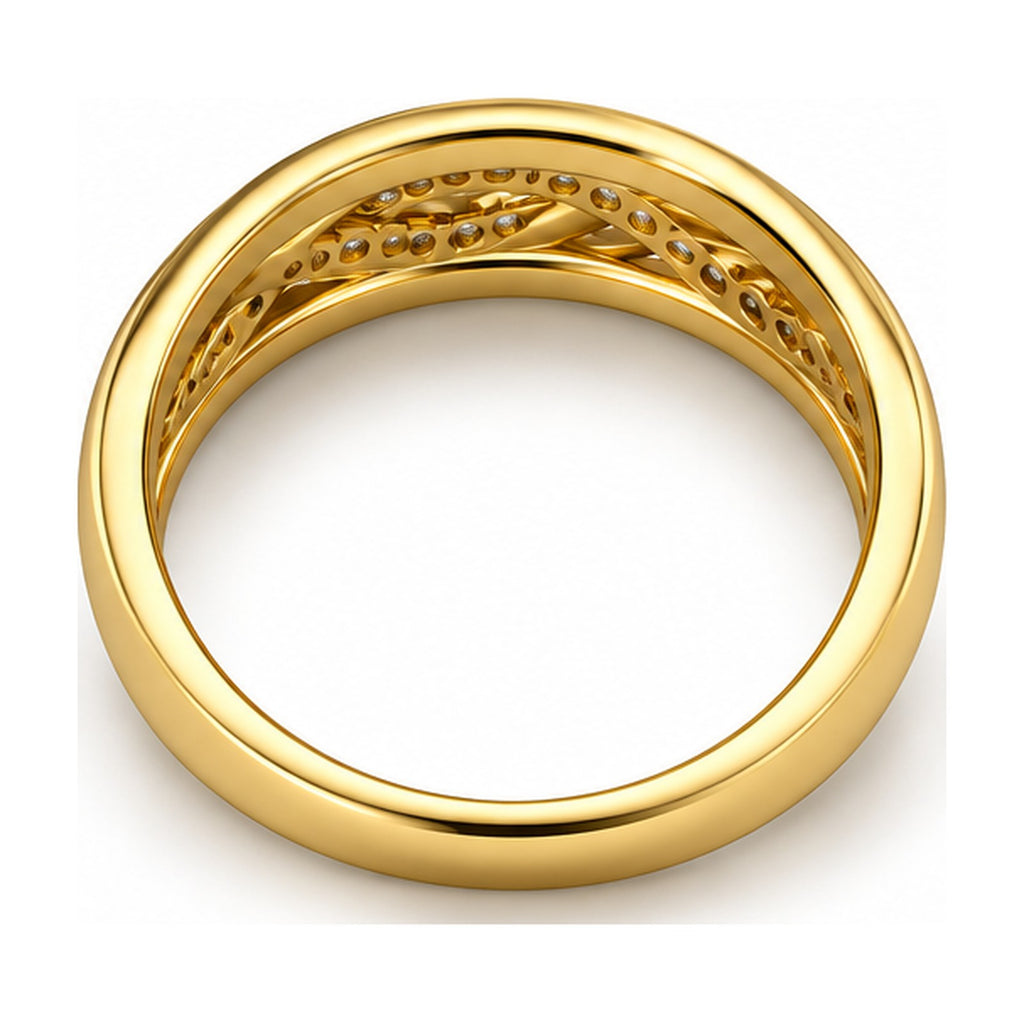 Infinity Twist Pavé Moissanite Band Ring back view