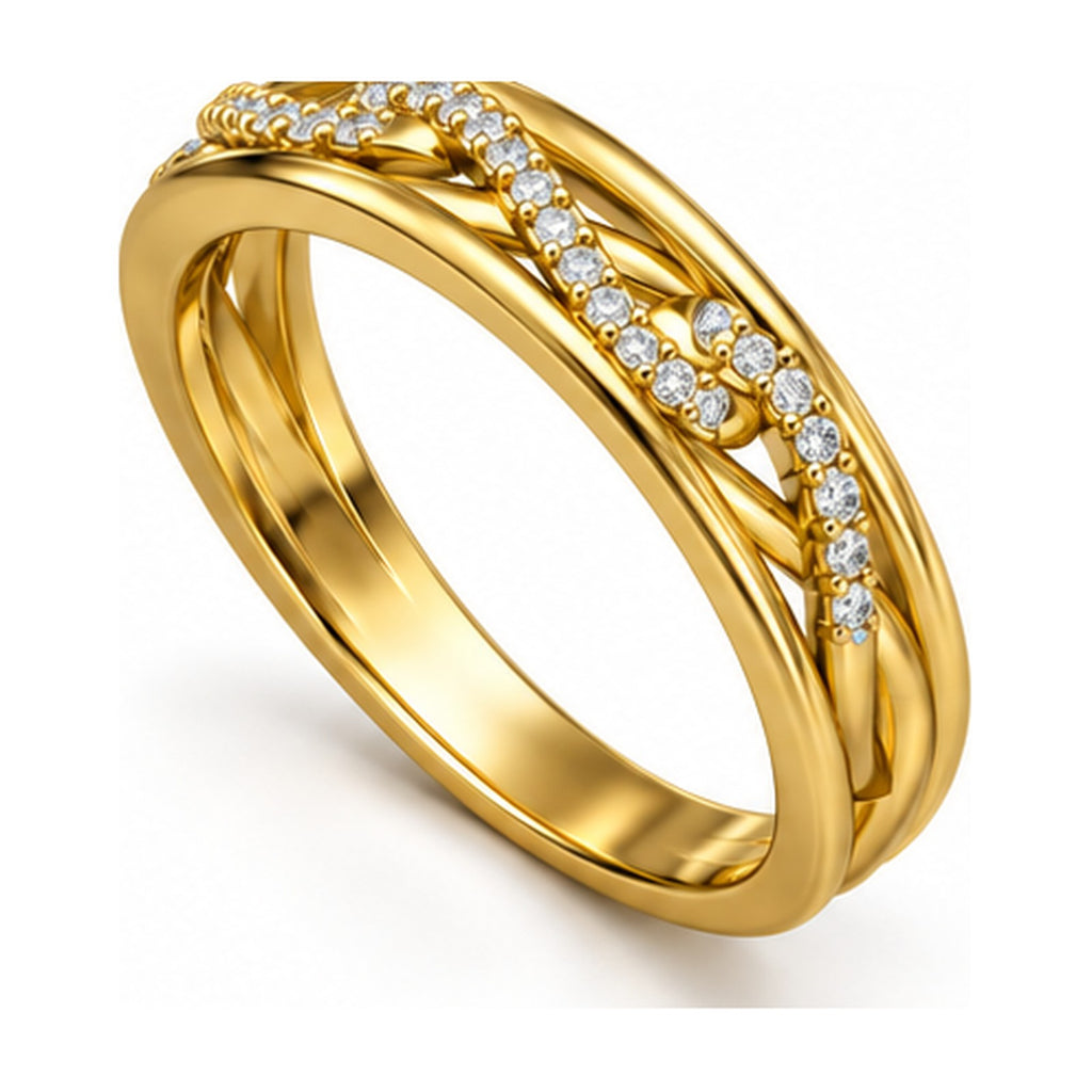 Milgrain Infinity Twist Moissanite Band Ring angle view