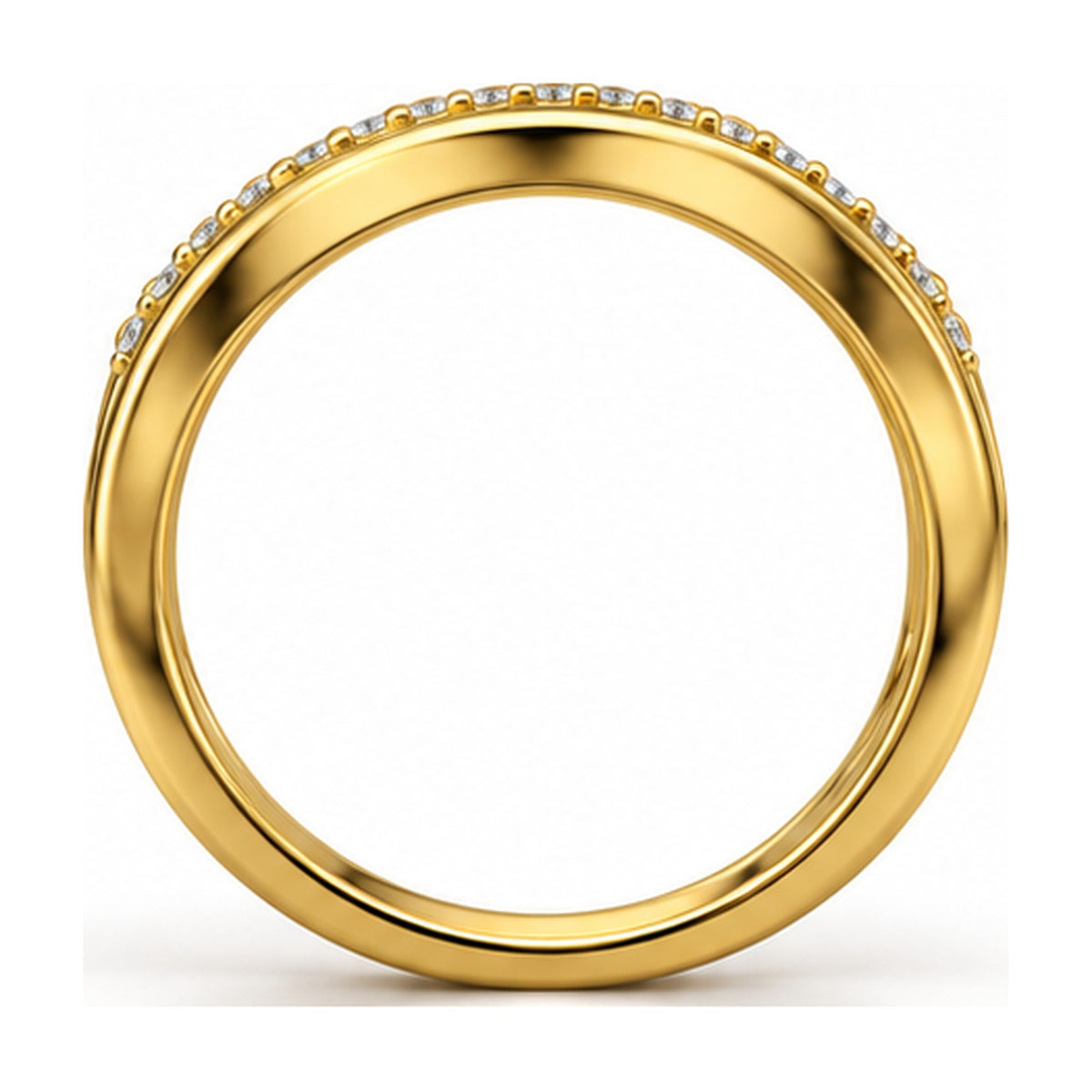 Milgrain Infinity Twist Moissanite Band Ring back view