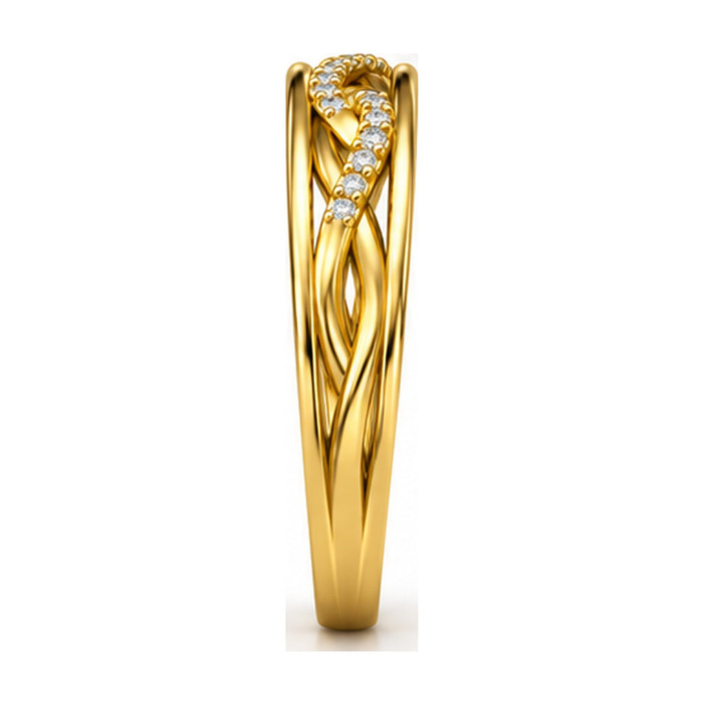 Milgrain Infinity Twist Moissanite Band Ring side view