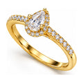Pear Halo Pavé Engagement Ring angle view