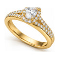 Oval Halo Split Shank Engagement Ring angle view
