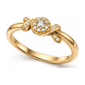 Love Knot Ring with Halo Centre Stone angle view