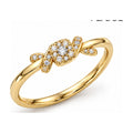 Love Knot Ring with Cushion Cluster angle view
