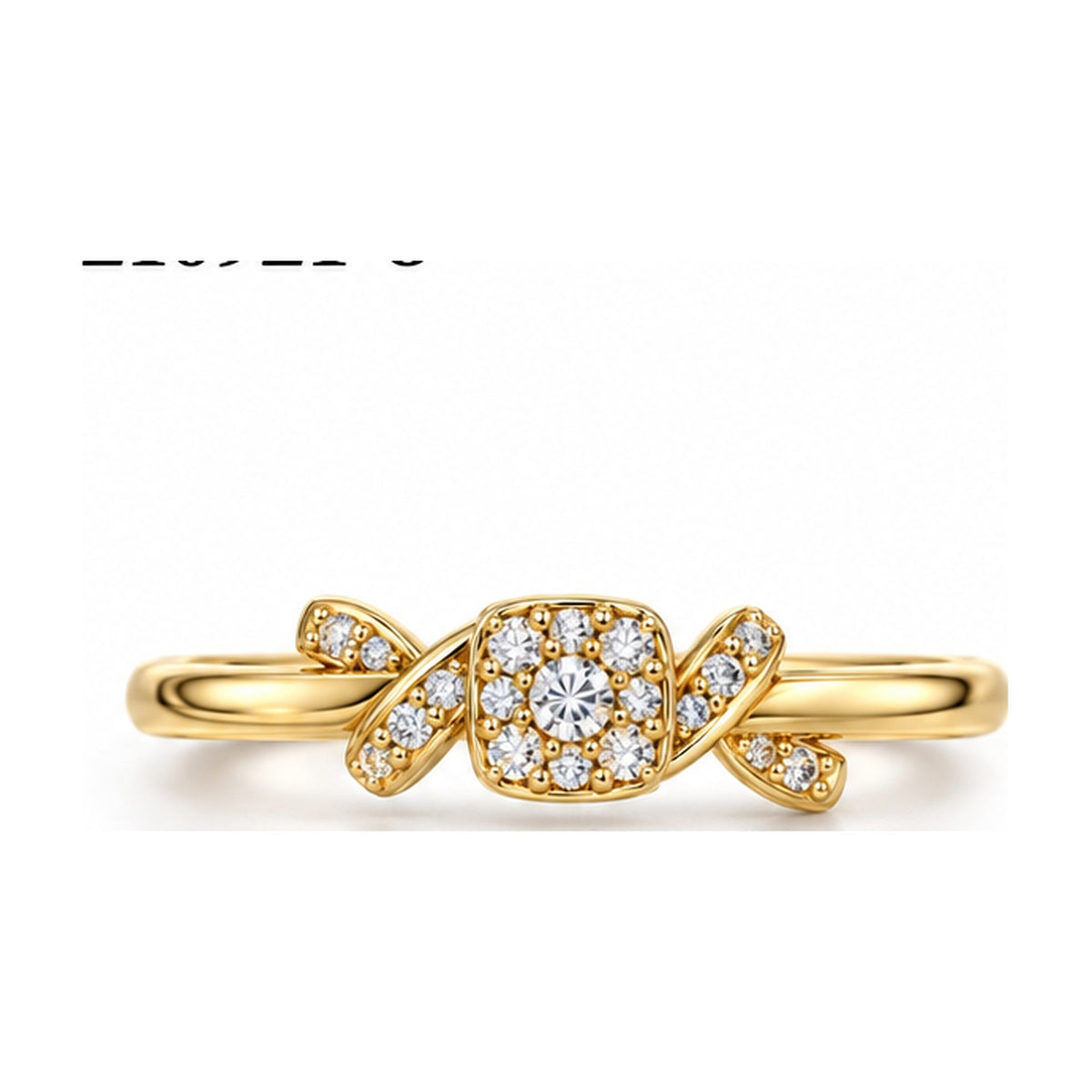 Love Knot Ring with Cushion Cluster top view