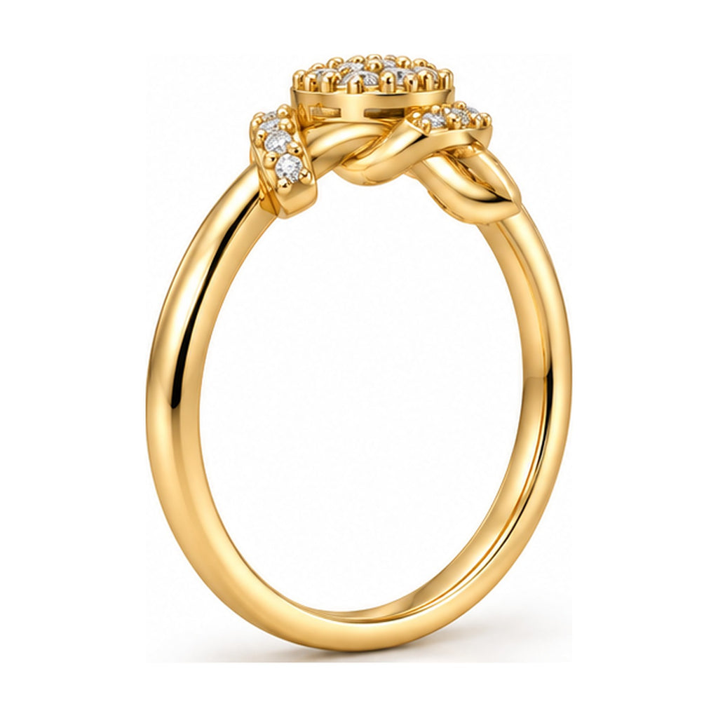 Love Knot Ring with Oval Cluster side view