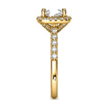 Heart Halo Pavé Engagement Ring, 0.75 ct angle view