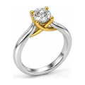 Two-Tone Crossover Round Solitaire Engagement Ring, 1 ct angle view