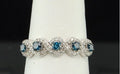 Women's Infinity Ring/ 925 Silver Blue Topaz & Diamond Infinity Ring/ Infinity Twist Ring in 14k White Gold Finish/ Infinity Wedding Band