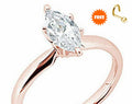 Gorgeous Vintage Marquise Engagement Ring, Simple Wedding Ring, 14k Rose Gold Filled, Unique engagement ring, Solid 925 Silver With GIFT