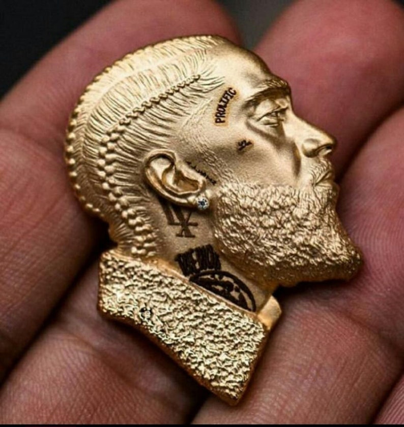 Hip Hop Pendant — Rapper Pendant, Yellow Gold Finish, 925 Sterling Silver