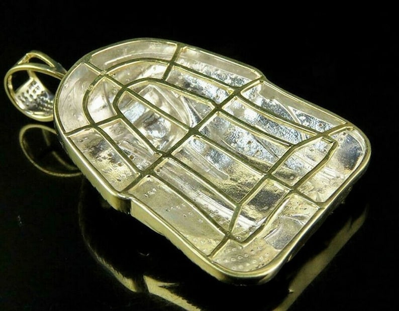 Hip Hop Pendant — Egyptian Pharaoh King Tut Pendant, Yellow Gold Finish, 925 Sterling Silver