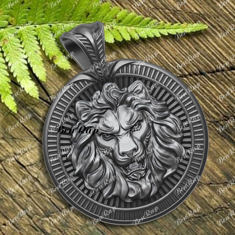 Hip Hop Pendant — Lion Head Medallion Design, 925 Sterling Silver