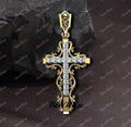 Hip Hop Pendant — Christian Cross Pendant, White Gold Finish, 925 Sterling Silver