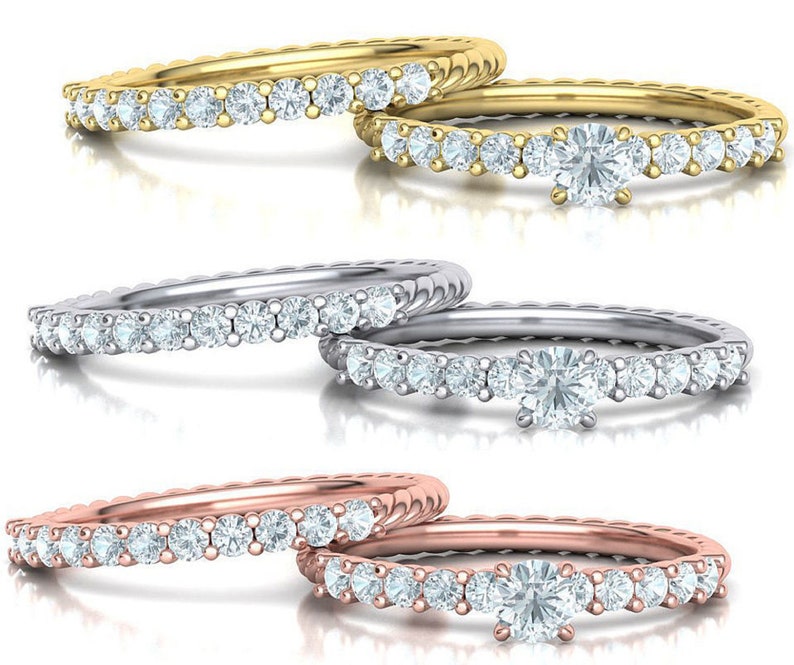 Bridal Ring Set — Classic Moissanite Solitaire