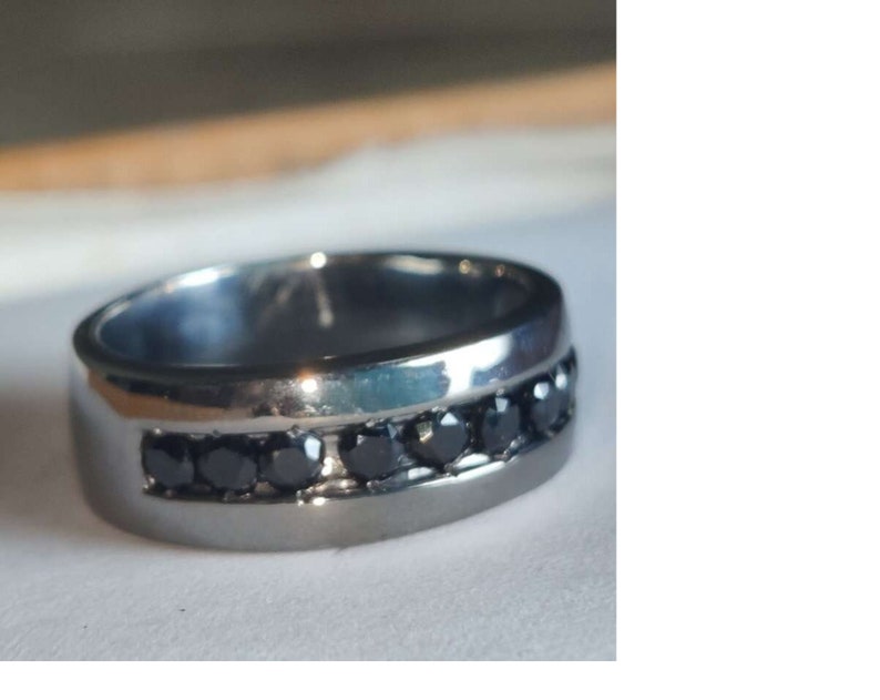 Bridal Trio Ring Set - Black Diamond, Black Gold Finish - view 3