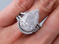 Bridal Ring Set — Pear Drop Moissanite