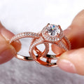 Bridal Ring Set — Round Cut Wrap Solitaire Moissanite