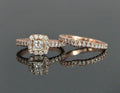 Bridal Ring Set — Princess Cut 1.5 Ct Moissanite, Yellow Gold Finish, 925 Sterling Silver (2-Piece)