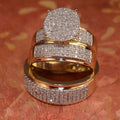 Diamond Bridal Ring Set, 14K Yellow Gold Finish
