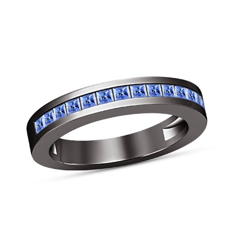Bridal Ring Set — Princess Cut, Black Gold Finish, 925 Sterling Silver (2-Piece)