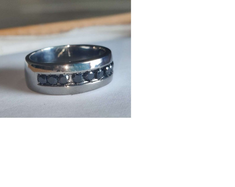 Bridal Trio Ring Set - Black Diamond, Black Gold Finish - view 4