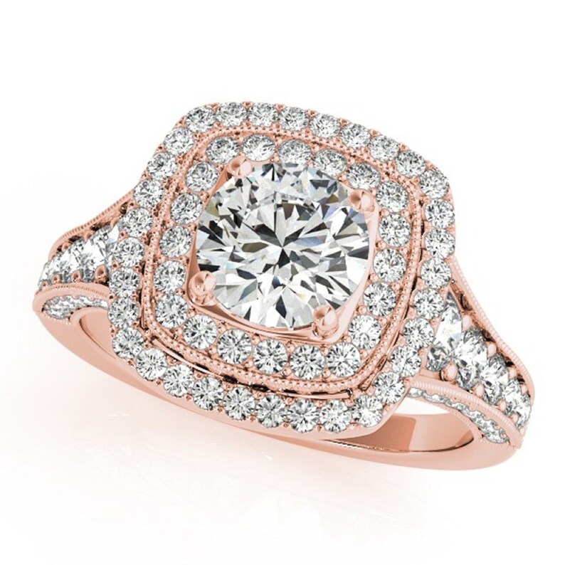 Bridal Ring Set — Round Cut Diamond Classic, White Gold Finish, 925 Sterling Silver (2-Piece)