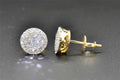 Stud Earrings — Round Moissanite Multi-Stone, Yellow Gold Finish, 925 Sterling Silver