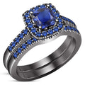 Bridal Ring Set — Cushion Cut Halo