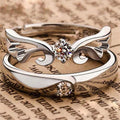 Bridal Trio Ring Set — Round Cut Moissanite, White Gold Finish - view 1