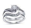 Bridal Ring Set — White Topaz Moissanite