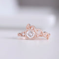 Bridal Ring Set — Infinity Twist Half Eternity Moissanite, Rose Gold Finish, 925 Sterling Silver (2-Piece)
