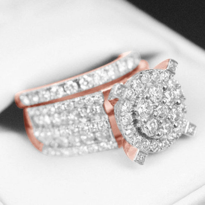 Bridal Ring Set — Royal 2ct Round Moissanite Band