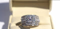 Bridal Ring Set — Princess Cut Moissanite, Yellow Gold Finish, 925 Sterling Silver (2-Piece)
