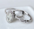 Marquise Cut Diamond Engagement Wedding Halo Ring Set Women, 14K White Gold Finish Bridal Ring Set, Fashion Ring, 925 Sterling Sliver