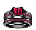Women's Black Gold Finish Bridal Ring Set, 1.50 Ct Diamond