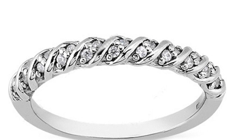 Bridal Ring Set — Round Flower Moissanite, White Gold Finish, 925 Sterling Silver (2-Piece)