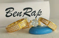 Bridal Trio Ring Set - Sparkling Diamond, Yellow Gold Finish - view 1