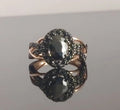 Women's Latest Fashion Ring Design/ 10K White Gold Finish Diamond Engagement Wedding Unique Ring/ Black Diamond Oval Cut 925 Sterling Silver