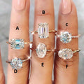 14K Yellow Gold Finish Emerald Cut Engagement Diamond Ring Women Moissanite Wedding Band Ring Set 925 Sterling Sliver, Best Gift For Bridal