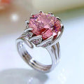 Light Pink Sapphire Women's Wedding Ring, Unique Solitaire Wedding Ring For Her, Best Rings For princess Theme, White Gold FN Propose ring
