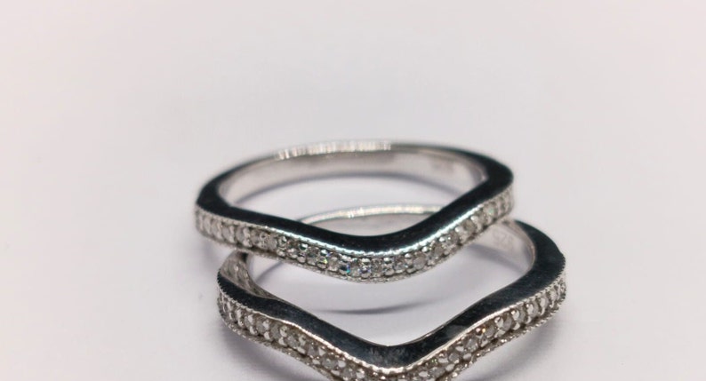 Bridal Ring Set — Pear Halo Moissanite, White Gold Finish, 925 Sterling Silver (2-Piece)